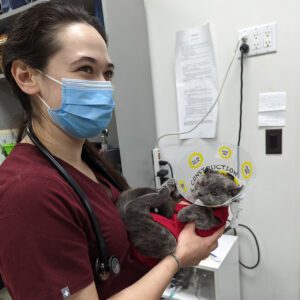 Emily and Faye, our smolest patient